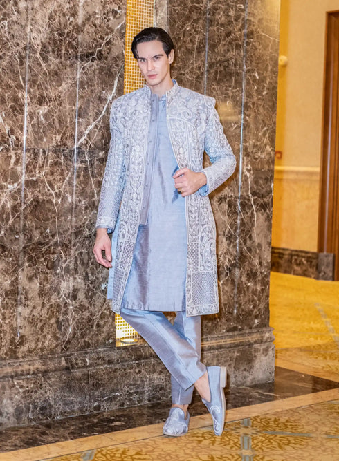 Platinium Prince Sherwani Set